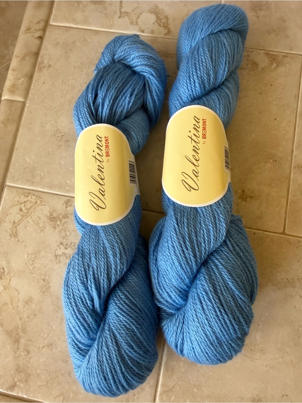 Valentina by Bremont Alpaca Wool Yarn 2 Hanks in Blue NWT